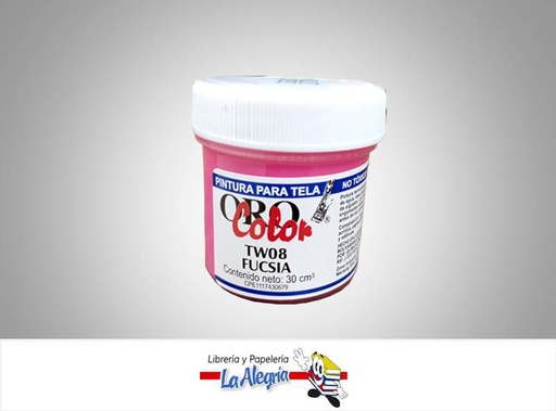 [7590015001701] PINTURA P/TELA 30CC TW08 FUCSIA MARCA ORO COLOR   