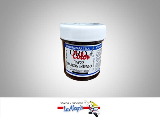 [7590015001848] PINTURA P/TELA 30CC TW22 MARRON INTENSO MARCA ORO COLOR   