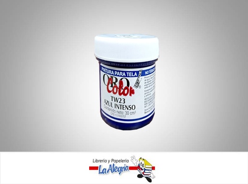 [7590015001855] PINTURA P/TELA 30CC TW23 AZUL INTENSO MARCA ORO COLOR   