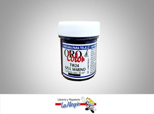 [7590015001862] PINTURA P/TELA TW24 30CC AZUL MARINO MARCA ORO COLOR   