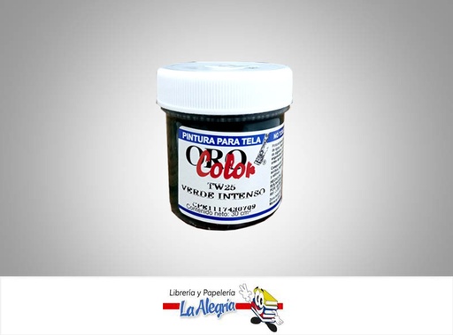[7590015001879] PINTURA P/TELA TW25 30CCVERDE INTENSO MARCA ORO COLOR   