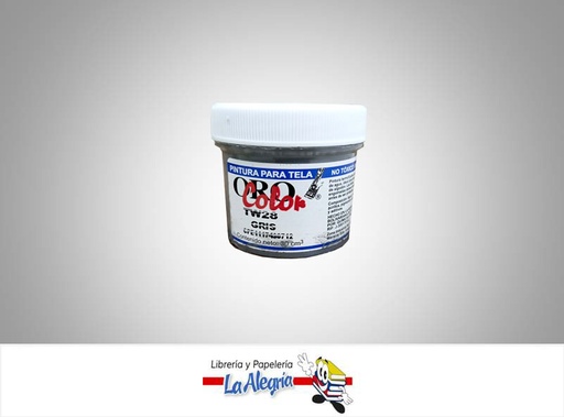 [7590015001909] PINTURA P/TELA 30CC TW28 GRIS MARCA ORO COLOR   