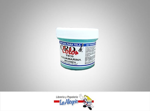 [7590015001923] PINTURA P/TELA 30CC TW30 AGUAMARINA MARCA ORO COLOR   
