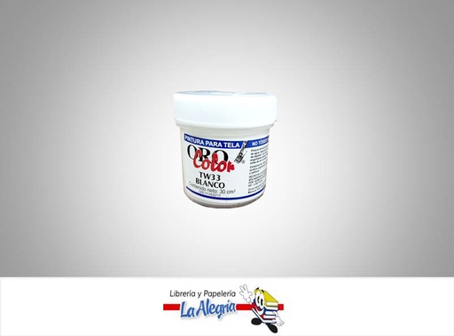 [7590015001954] PINTURA P/TELA TW33 30CCBLANCO MARCA ORO COLOR   