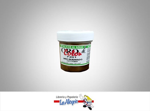 [7590015002913] METALICO AL AGUA 22CC F201 ORO QUEMADO MARCA ORO COLOR   