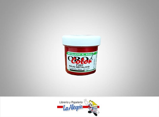 [7590015002975] METALICO AL AGUA 22CC F207 ROJO METALICO MARCA ORO COLOR