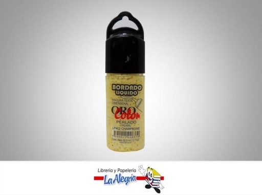 [7590015006379] BORDADO LIQ PER LP402 32,5CC CHAMPAGNE MARCA ORO COLOR   