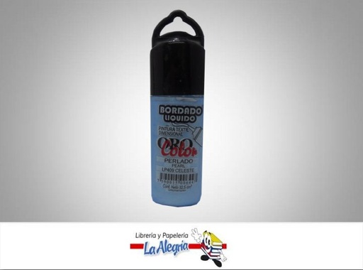[7590015006447] BORDADO LIQ PER LP409 32,5CC CELESTE MARCA ORO COLOR   