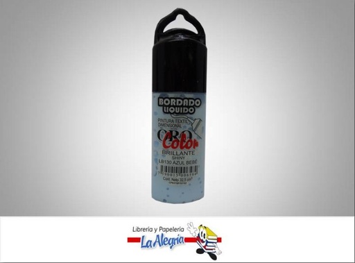 [7590015006584] BORDADO LIQ BRI LB130 32,5CC AZUL BEBE MARCA ORO COLOR   