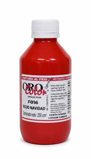 [7590015006744] PINTURA AL FRIO 250CC F016 ROJO NAVIDAD MARCA ORO COLOR