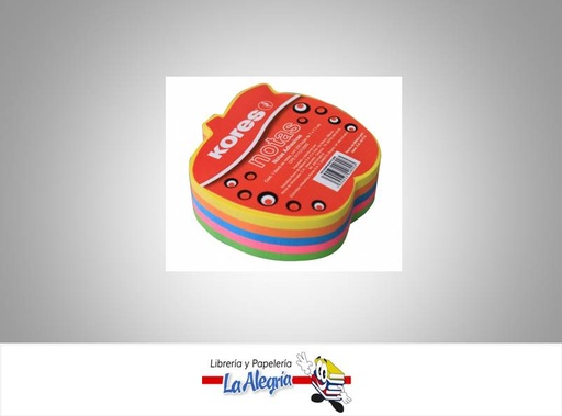 [7590033008003] NOTAS ADHESIVAS MANZANA 250HOJAS 5 COLORES MARCA KORES