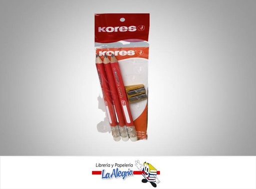 [7590033009369] LAPIZ GRAFITO COACH TRIANGULAR N2 3 SET MARCA KORES   