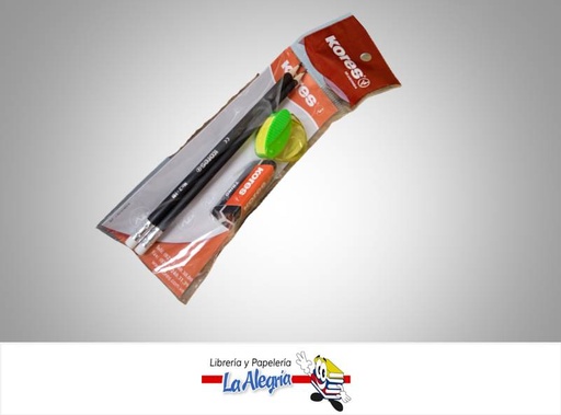 [7590033011348] LAPIZ GRAFITO REDONDO N°2 HB PAQ 2 UND CON B MARCA KORES