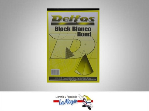 [7591058012051] BLOCK BOND S/ROTULAR A4 20H 60GR MARCA DELFOS   