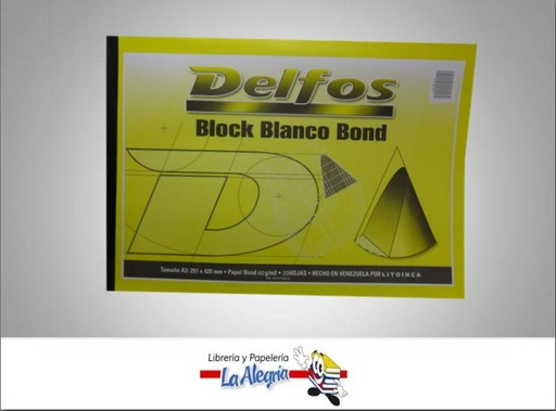 [7591058012056] BLOCK BOND S/ROTULAR A3 20H 60GR MARCA DELFOS   