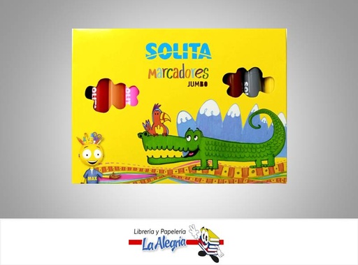 [7591147000075] MARCADOR JUMBO 12 COLOR MARCA SOLITA   