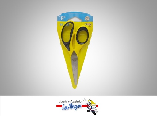 [7591147002727] TIJERA 6'' ESCOLAR ASIMETRICA MANGO GOMA MARCA SOLITA   