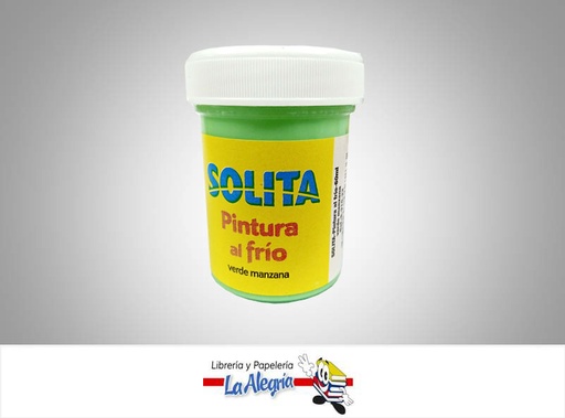 [7591147017233] PINTURA AL FRIO 60ML VERDE MANZANA MARCA SOLITA   