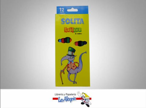 [7591147020486] LAPICES DE COLORES HEXAGONALES 12 COLORES  MARCA SOLITA