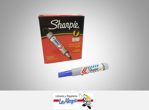 [7591163327088] MARCADOR PERMANENTE PUNTA REDONDA 690 AZUL UND MARCA SHARPIE
