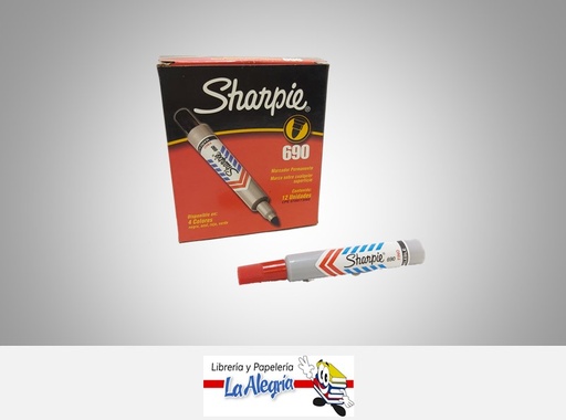 [7591163327101] MARCADOR PERMANENTE PUNTA REDONDA 690 ROJO UND MARCA SHARPIE