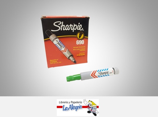 [7591163327118] MARCADOR PERMANENTE PUNTA REDONDA 690 VERDE UND MARCA SHARPIE