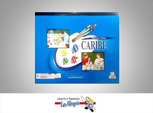 [7591175060034] BLOCK DIBUJO ENCOLADO 48 X 32.5CM 18 HOJAS CARTULINA MARCA CARIBE
