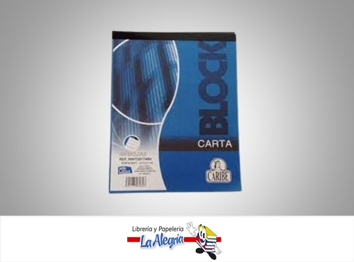[7591175060607] BLOCK NOTA RAYADO ENGOMADO 40H CARTA MARCA CARIBE