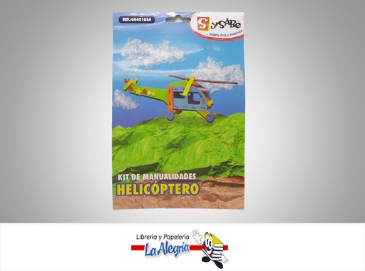 [7591213000664] FIGURA FOAMI KIT MANUALIDADES HELICOPTERO + 3A MARCA SYSABE