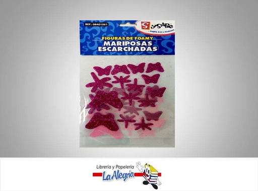 [7591213000695] FIGURAS DE FOAMI ESCARCHADA MARIPOSAS MARCA SYSABE   