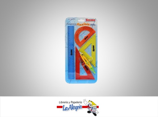 [7591213012704] JUEGO GEOMETRICO FLEXIBLE 30CM 5PZ 4 COLORES MARCA SYSABE