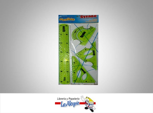 [7591213012728] JUEGO GEOMETRICO FLEXIBLE 8040106; 30CM 4PZ 4COLO MARCA S/M