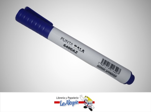 [7591213013497] MARCADOR PIZARRA PUNTA REDONDA 6400AZ AZUL UND MARCA SYSABE