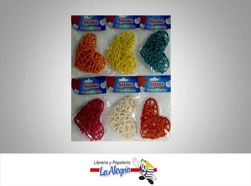 [7591213015279] FIGURA CORAZON TEJIDO 6 COLORES MARCA SYSABE   
