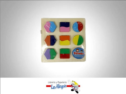 [7591213020525] JUEGO DIDACTICO MADERA FIGURA GEOMETRICA MARCA SYSABE   