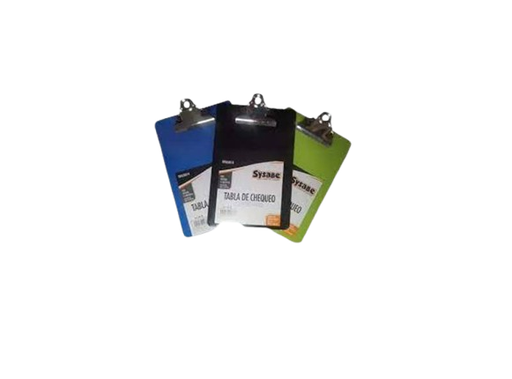 [7591213022888] TABLA DE CHEQUEO PLASTICO 15X23 CM 3 COLORES MARCA SYSABE