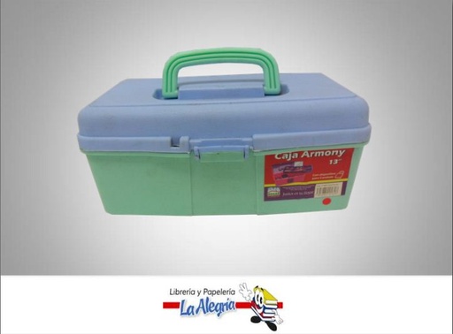 [7591275101316] CAJA D/HERRAMIENTA ARMONY 13 AZUL/VERDE MARCA ALFA HOGAR   