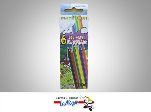 [7591447360022] COLORES PLASTICOS 6 COL MARCA MAYKOLOR   