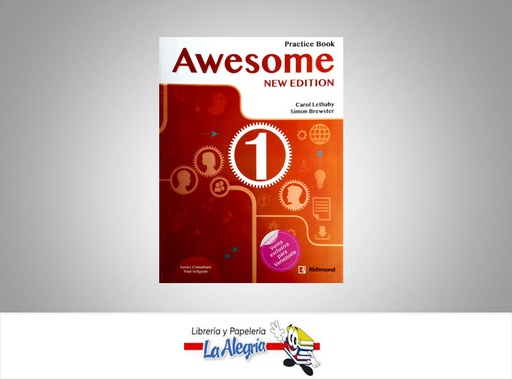 [7591524016989] NEW AWESOME 1 PRACTICE BOOK TEMATICA INGLES AUTOR LETHABY CAROL/BREWSTER S EDITORIAL RICHMOND