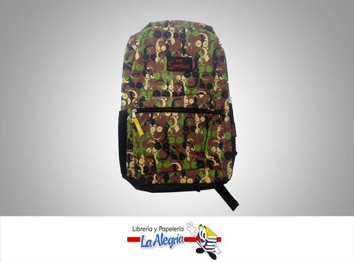 [7591525123174] MORRAL ESCOLAR GRANDE SIMPSONS 11740132 VERDE/MARRON MARCA CAPI