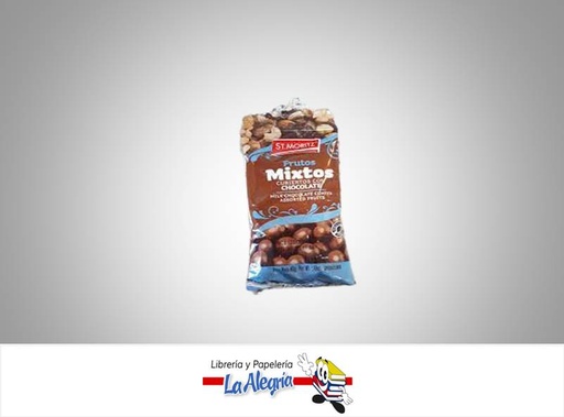 [7591720030376] FRUTOS MIXTOS GRAGEADO 40G CHOCOLATE MARCA ST.MORITZ   