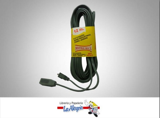 [7591757000342] EXTENSION ELECTRICA P/JARDIN 12MTS VERDE MARCA INDUSTRIAS MACA   