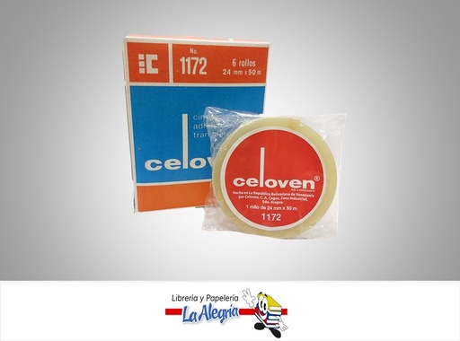 [7591894120026] CINTA PLASTICA 1172 24MMX50M UND MARCA CELOVEN   