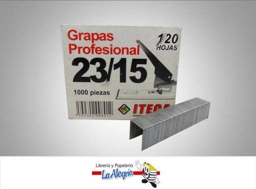 [7592302008912] GRAPA LISA 23/15 PAQ 1000 UND MARCA ITECA