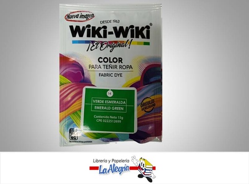 [7592340000398] WIKI-WIKI VERDE ESMERALDA 15G UND MARCA WIKI-WIKI   