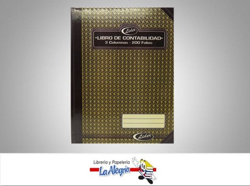 [7592474215408] LIBRO DE CONTABILIDAD 3 COL 200 FOL MARCA LIDER   