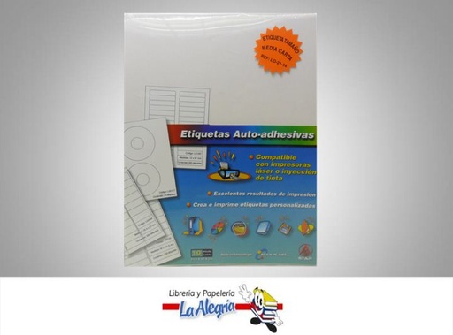 [7592569004641] ETIQUETA ADHESIVA MATE 10H 1/2 CARTA MARCA STAR   