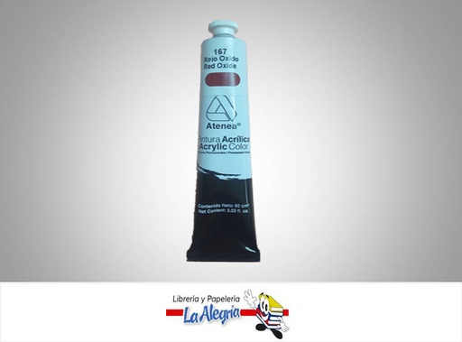 [7592812001113] PINTURA ACRILICA 60CC - 167 - ROJO OXIDO MARCA ATENEA