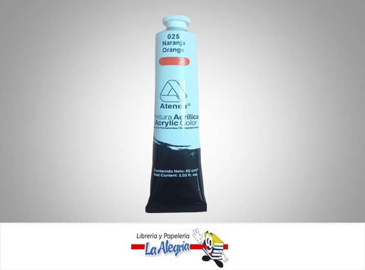 [7592812001144] PINTURA ACRILICA 60CC - 025 - NARANJA MARCA ATENEA