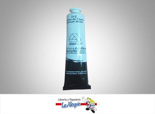[7592812001250] PINTURA ACRILICA 60CC - 212 - BLANCO TITANIO MARCA ATENEA